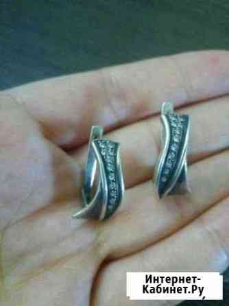Серьги серебро 925+ цирконий Симферополь
