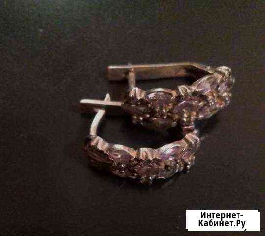 Серьги серебро (фианит) Златоуст
