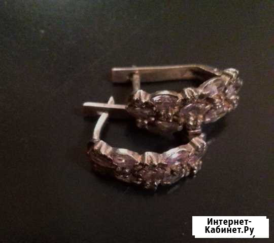 Серьги серебро (фианит) Златоуст - изображение 1