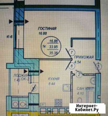 1-к квартира, 35.4 кв.м., 4/10 эт. Йошкар-Ола