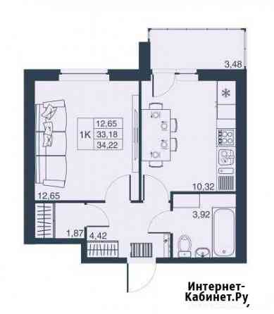 1-к квартира, 33.2 кв.м., 2/19 эт. Санкт-Петербург