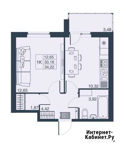 1-к квартира, 33.2 кв.м., 2/19 эт. Санкт-Петербург - изображение 1