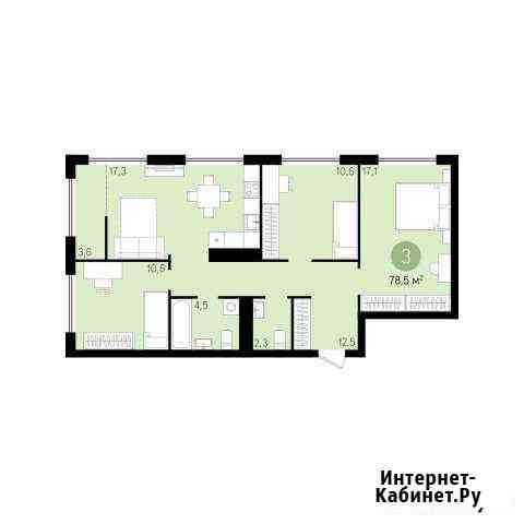 3-к квартира, 78.5 кв.м., 11/25 эт. Новосибирск