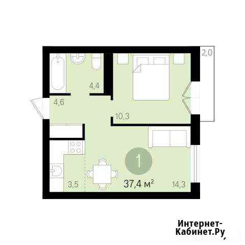 1-к квартира, 37.3 кв.м., 8/9 эт. Новосибирск