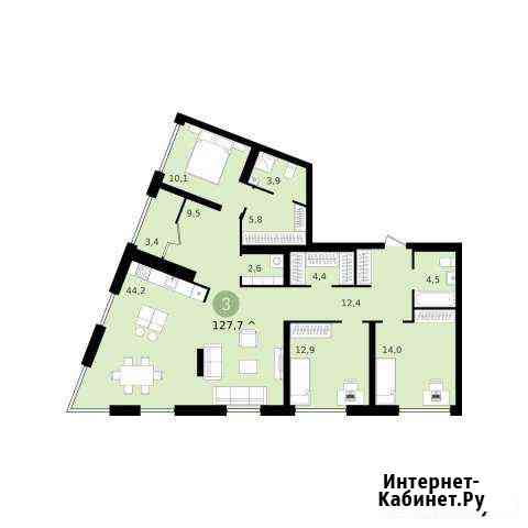 3-к квартира, 127.7 кв.м., 11/17 эт. Екатеринбург