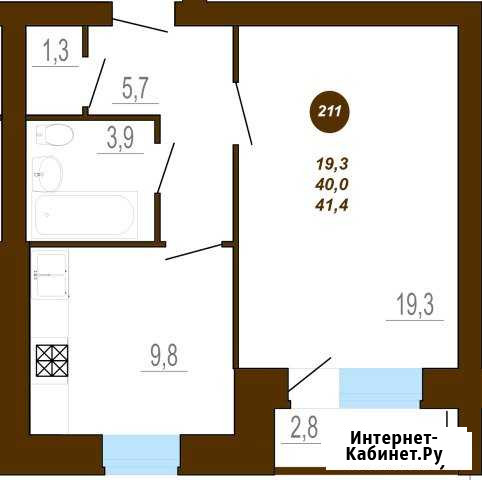 1-к квартира, 41.4 кв.м., 4/10 эт. Тверь - изображение 1