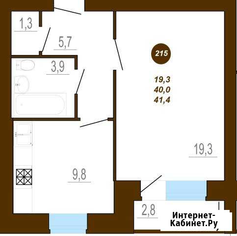 1-к квартира, 41.4 кв.м., 5/10 эт. Тверь - изображение 1