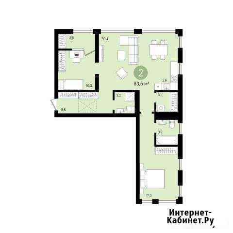 2-к квартира, 83.5 кв.м., 9/16 эт. Екатеринбург