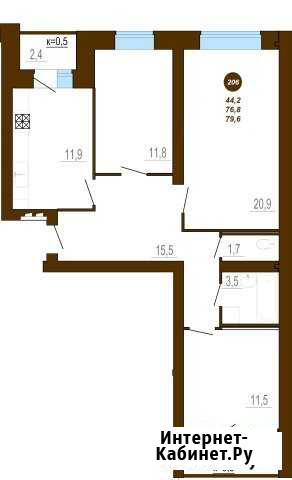 3-к квартира, 79.6 кв.м., 3/10 эт. Тверь - изображение 1