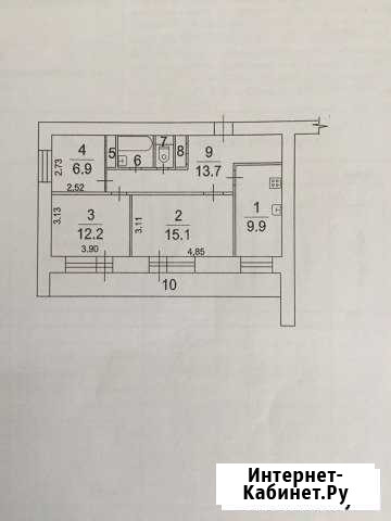 3-к квартира, 70 кв.м., 8/9 эт. Протвино - изображение 1