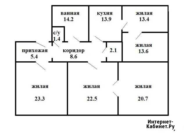 5-к квартира, 139 кв.м., 4/4 эт. Черняховск - изображение 1