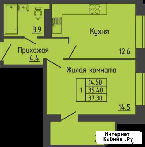 1-к квартира, 38 кв.м., 14/17 эт. Чебоксары - изображение 1