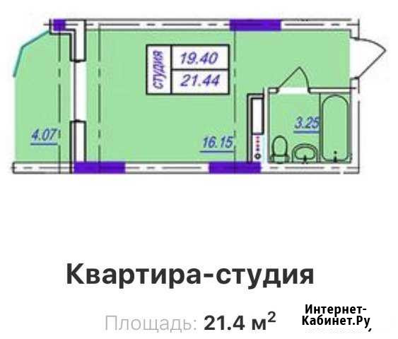 Студия, 21 кв.м., 2/4 эт. Мысхако - изображение 1