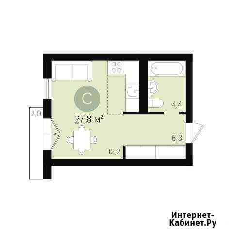 Студия, 27.8 кв.м., 7/9 эт. Новосибирск