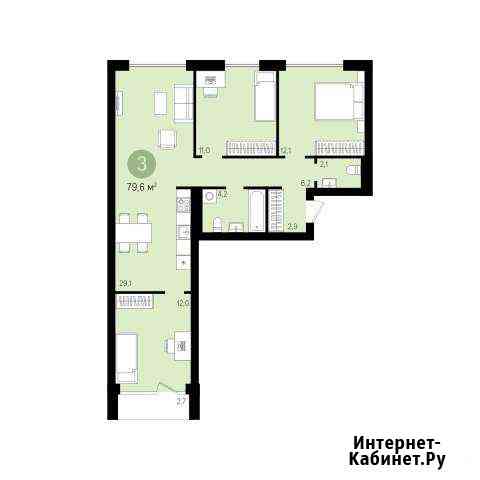 3-к квартира, 79.5 кв.м., 5/8 эт. Новосибирск