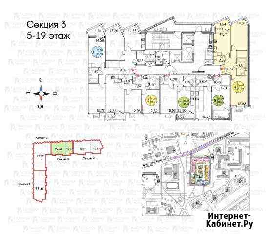 2-к квартира, 61 кв.м., 7/22 эт. Москва