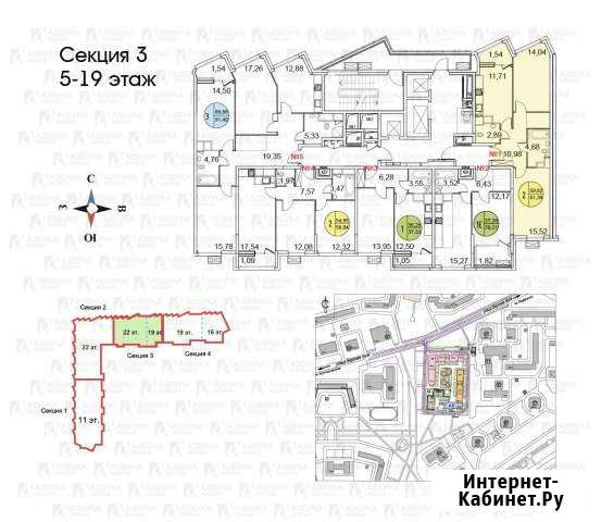 2-к квартира, 61 кв.м., 7/22 эт. Москва - изображение 1