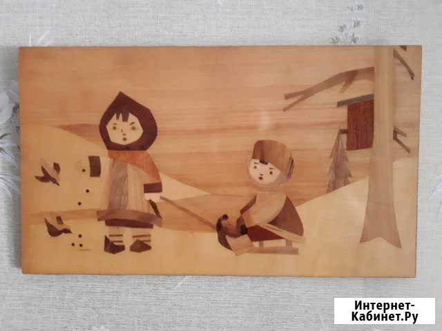 Картина из Шпона 1980 год. Размер 47,5 х 27,5 см Звенигород - изображение 1