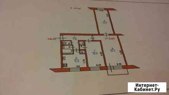 3-к квартира, 58.2 кв.м., 3/4 эт. Выборг