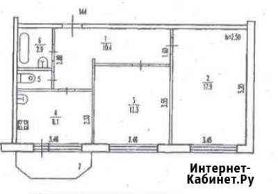 2-к квартира, 52.7 кв.м., 5/5 эт. Вышний Волочек