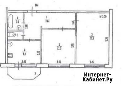 2-к квартира, 52.7 кв.м., 5/5 эт. Вышний Волочек - изображение 1