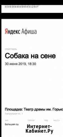 Билет Собака на сене 30.06 18.30 Ростов-на-Дону