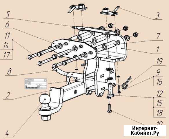 Фаркоп Bosal Land Cruiser 200 под квадрат 50х50 Казань - изображение 1