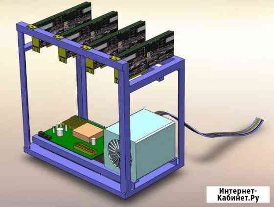 Стеллаж для майнинг ферм для 4-х видео карт Москва