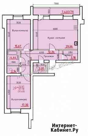 2-к квартира, 91.5 кв.м., 6/10 эт. Череповец
