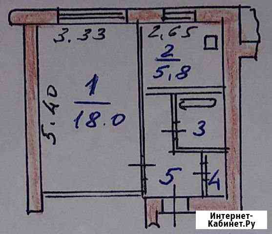 1-к квартира, 32 кв.м., 1/5 эт. Сланцы