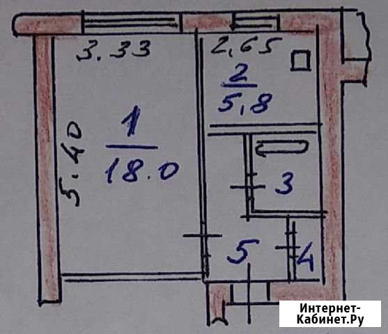 1-к квартира, 32 кв.м., 1/5 эт. Сланцы - изображение 1