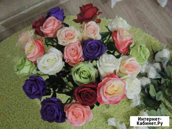 Искусственные разноцветные розы Волгоград
