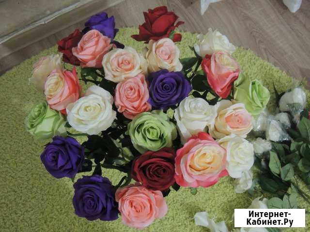 Искусственные разноцветные розы Волгоград - изображение 1