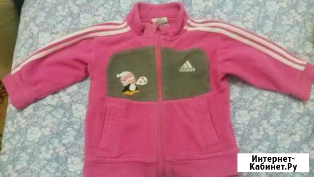 Продам фирменную флисовую курточку Адидас на девоч Севастополь - изображение 1