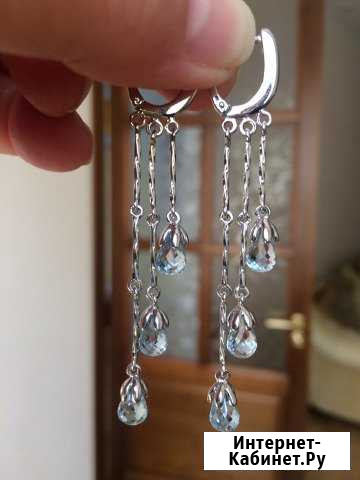 Золотые серьги подвески Нальчик - изображение 1