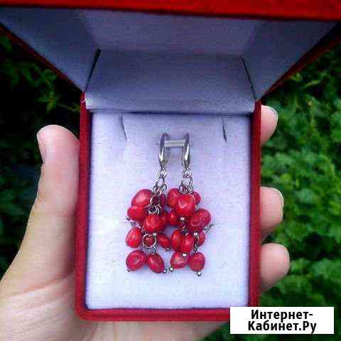Серьги коралл Бийск