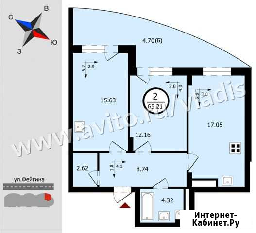 2-к квартира, 65 кв.м., 1/17 эт. Владимир - изображение 1
