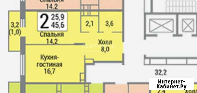 1-к квартира, 45.6 кв.м., 9/17 эт. Видное - изображение 1