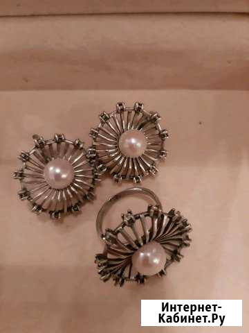 Серьги и кольцо серебро Липецк - изображение 1