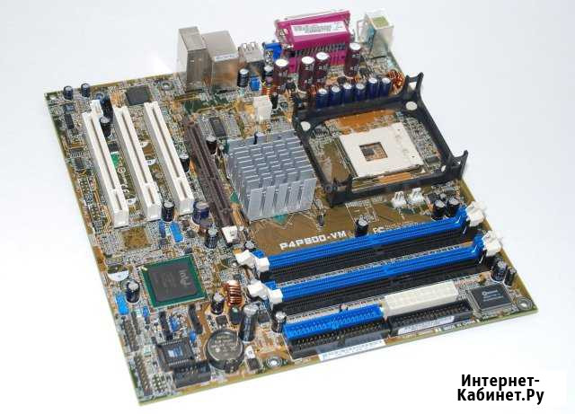 Материнки Asus p4p800-vm (не исправная), gigabyte Новосибирск - изображение 1
