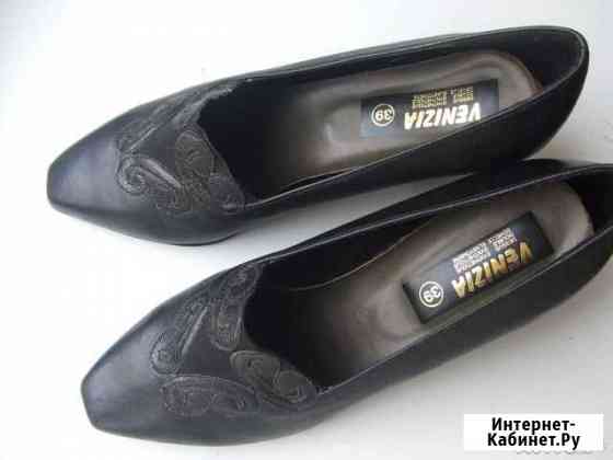 Туфли женские черные на среднем каблуке Волгоград