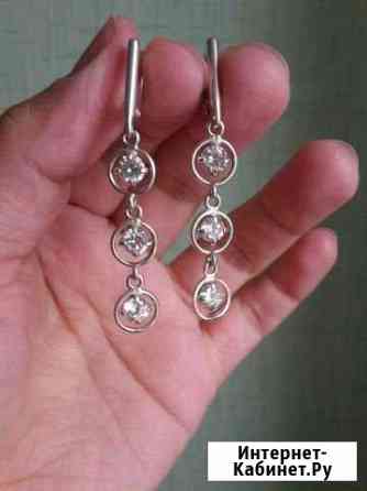 Серьги серебряные с фианитами Челябинск