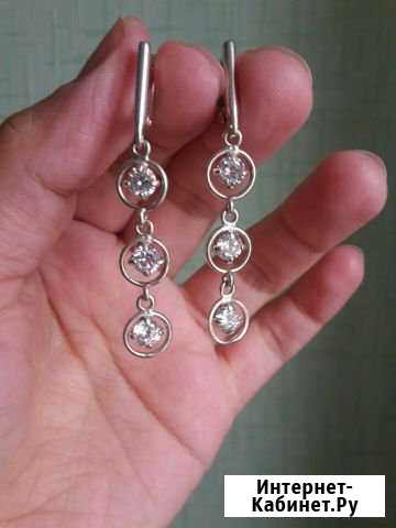 Серьги серебряные с фианитами Челябинск - изображение 1
