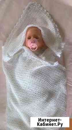 Плед для новорождённого крючком 106см*106см новый Йошкар-Ола