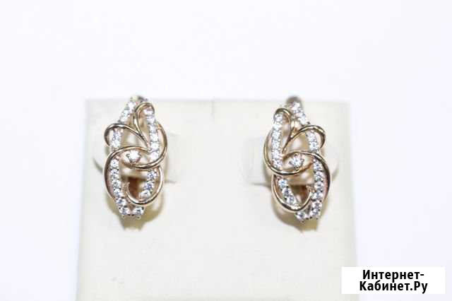 Золотые Серьги 010659А Красноярск - изображение 1