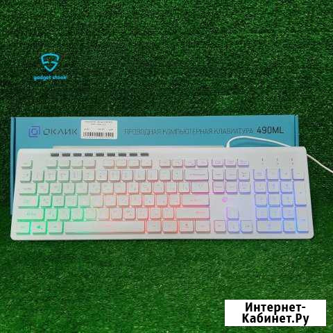 Клавиатура Oklick 490ML белый slim Архангельск - изображение 1