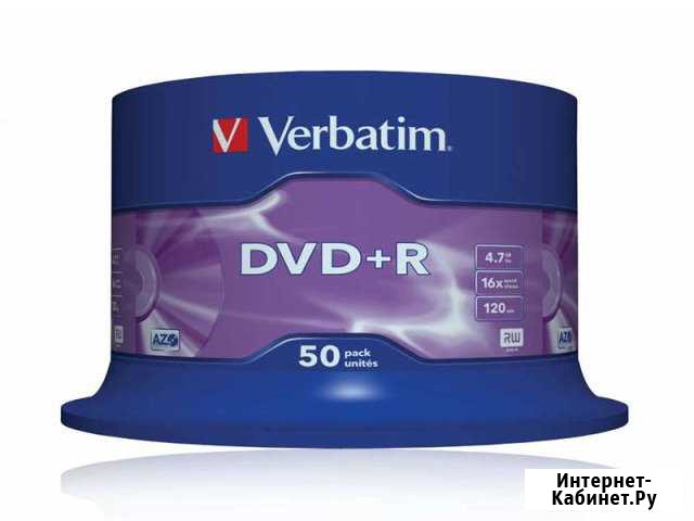 Диски DVD+R Verbatim 4.7Gb 16x Cake Box (50) Воронеж - изображение 1