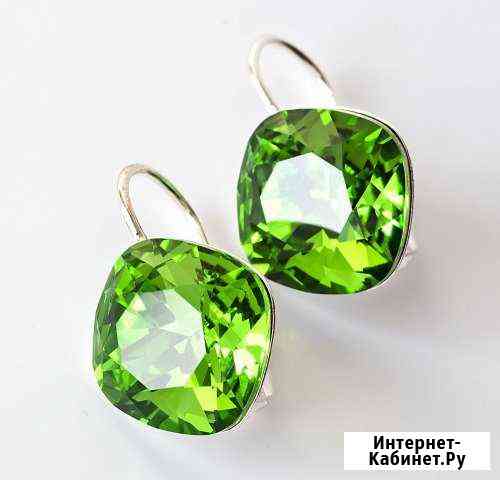 Серебряные серьги с кристаллами Сваровски Саратов