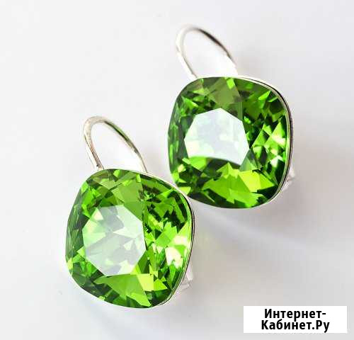 Серебряные серьги с кристаллами Сваровски Саратов - изображение 1