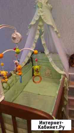 Комплект в кроватку салатовый, 7 предметов Самара